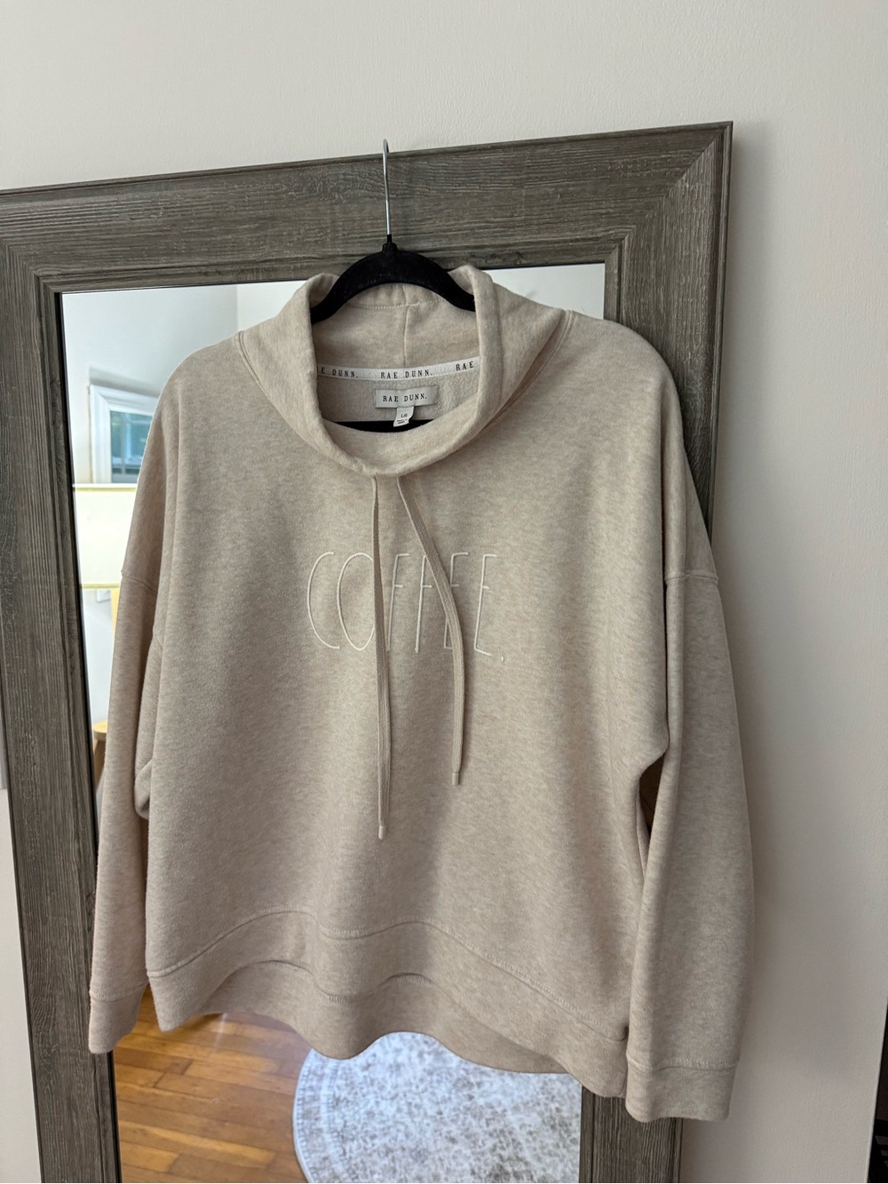 Rae Dunn Coffee Hooded Sweatshirt - Beige